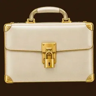 Locked leather briefcase — Cashmo