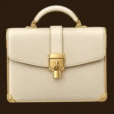 Locked leather briefcase — Cashmo